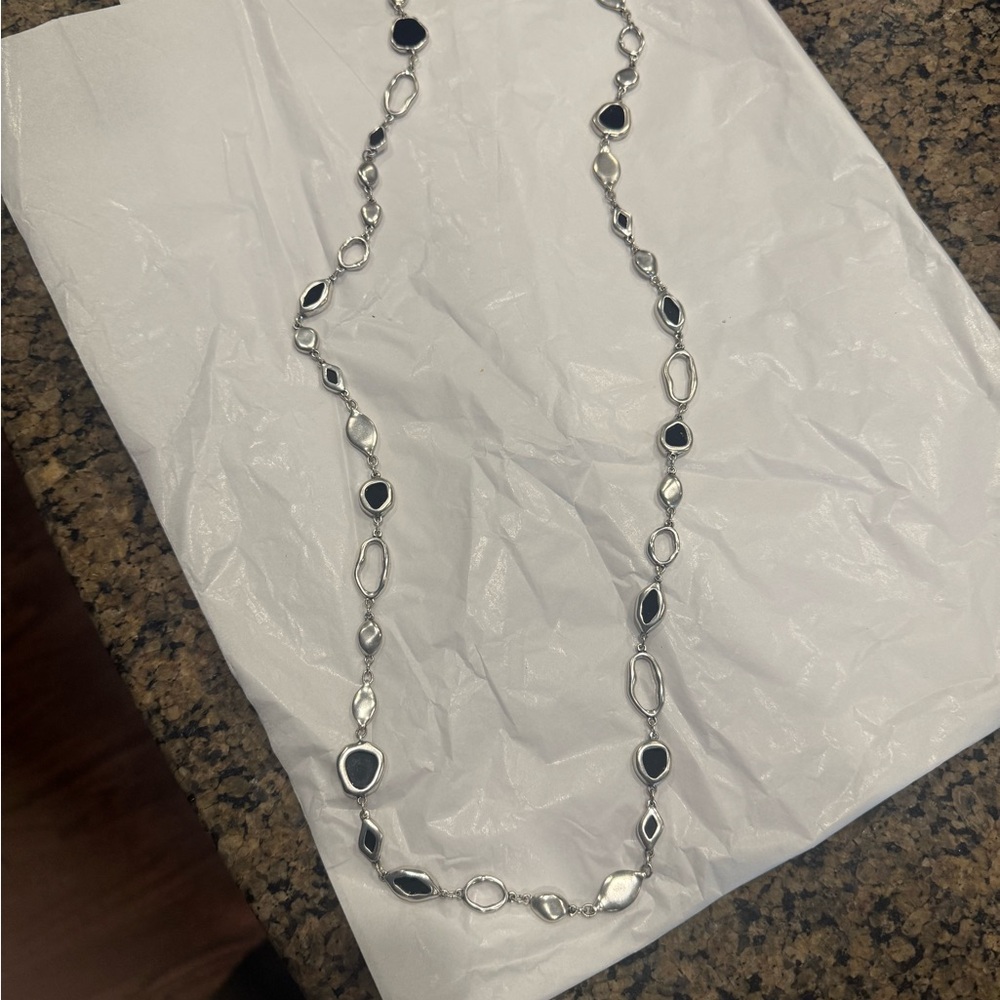 Elegant Silver and Black Women's Necklace